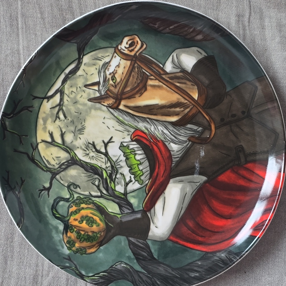 ❤️BUY 5 GET 3 FREE West Elm Dapper Animal Halloween Salad Plate,Retail $14.00 US - Picture 9 of 11